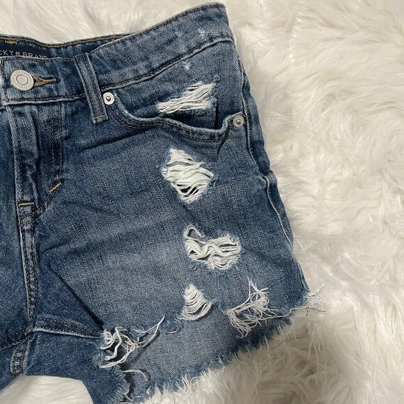 LUCKY BRAND Denim ripped shorts SIZE 0/25 - Picture 3 of 9